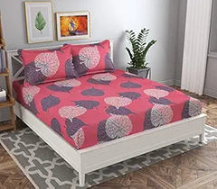 BSB Home Polycotton 3D Hd Flower Printed Bedsheet with 2 Pillow Covers, 88X88 Inches (Pink) - Prime Collections, 160 Tc| SnoozeBerry Premium Bedsheets (Copy) (Copy)